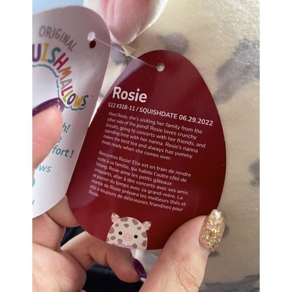 NWT ROSIE The Pig 12" Squishmallow Spotted Valentines 2023 Heart Sweet - Picture 4 of 4